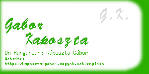 gabor kaposzta business card
