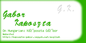 gabor kaposzta business card